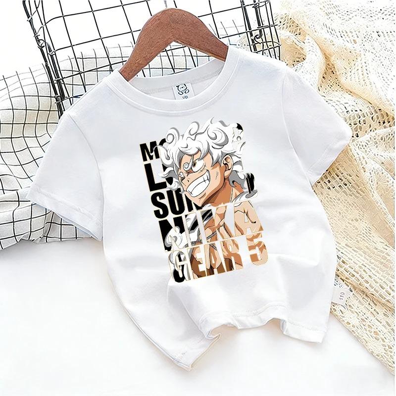 Ones Piece Kids T-shirt Anime Zoro- Cartoon Cute Print Cotton Boy Toddler Tees Streetwear Casual Short Sleeve Child Clothes Tops