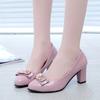 2025 Новые Модные Женские Туфли Сладкие Белые Лакированные Офисные Карьерные Туфли на Квадратном Каблуке для Женщин Женские Повседневные Туфли