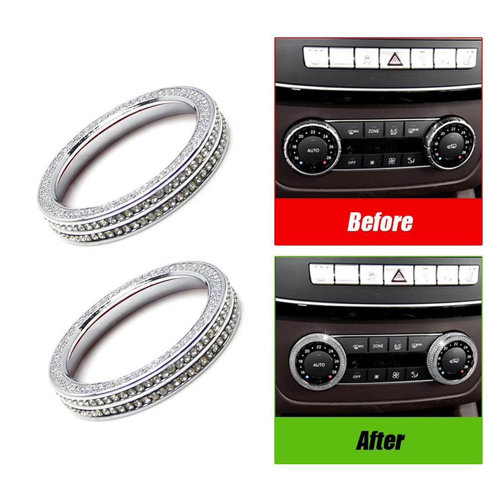 Самоклеящиеся креативные хрустальные блестящие кольца для регулировки громкости радио климат-контроля переменного тока для CM CLS GL, аксессуары для украшения
