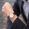 Men Business Watch Round Dial Faux Leather Strap Quartz Movement Teens Adults Formal Dress Wristwatch Fashion Jewelry Accessory