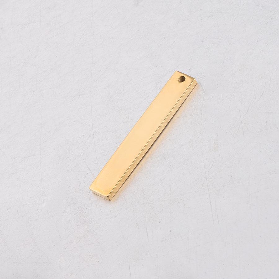 Прямоугольный зеркальный кулон из нержавеющей стали, глянцевая бирка своими руками, 2x6x35 мм