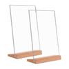Sign Holder Set of 2 Vertical Photo Frame Acrylic Standing Sign Photo Card Stand Clear Acrylic Menu Stand POP Stand L-Shaped (A6)