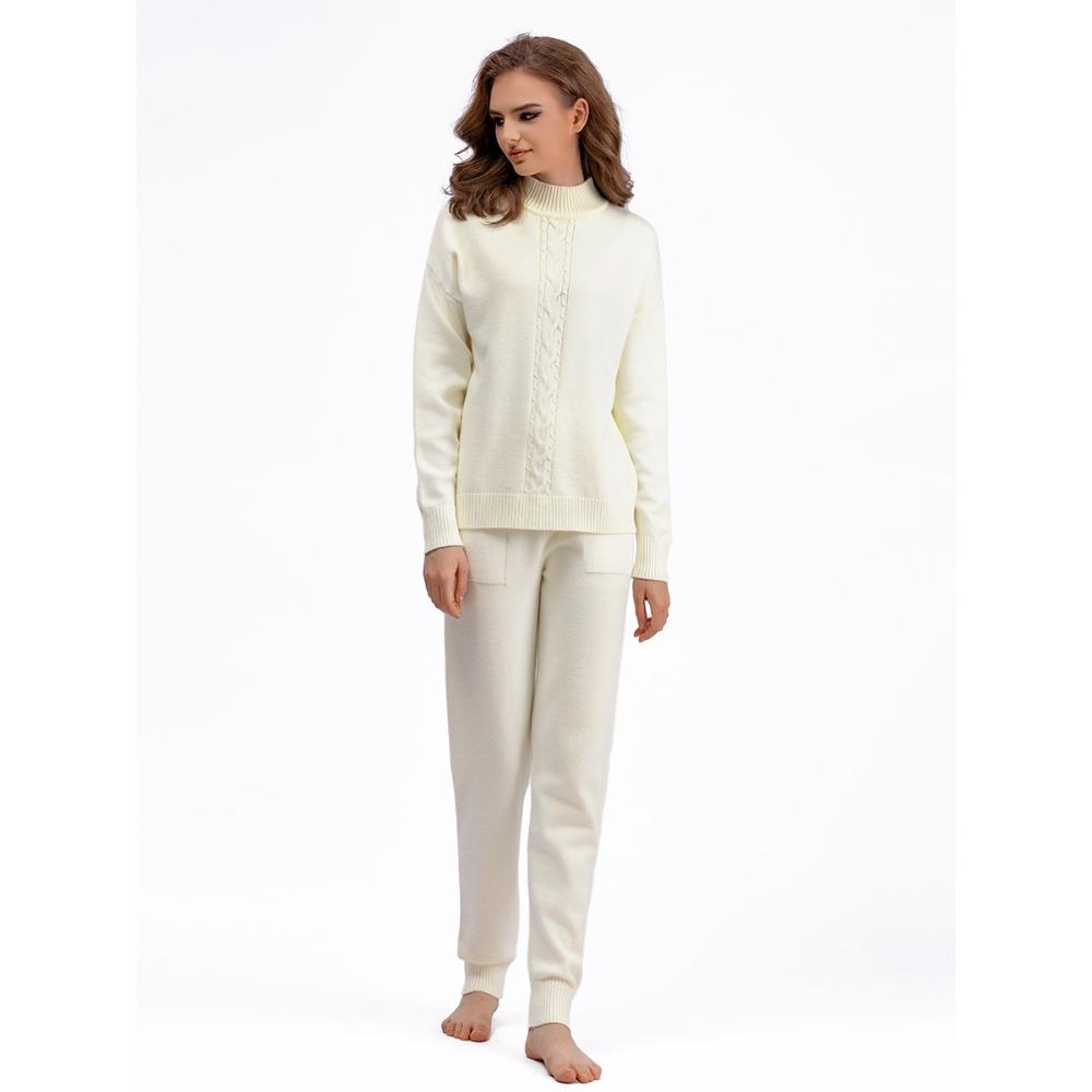 GMXIA Women's Autumn and Winter Semi-high Neck Twisted Knit Set, Casual Sweater, Pullover, Two-piece Set