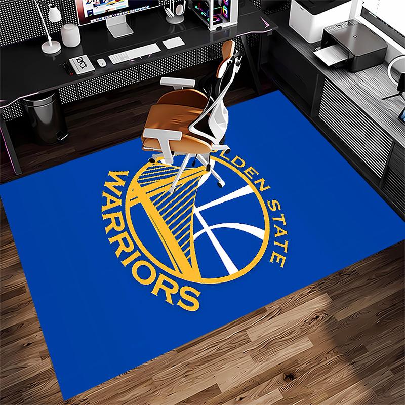 Golden State Warriors logo Print Area Rug - Soft, Washable Non-Slip Indoor Mat for Office Chairs, Living Room, Home Office Decorative Rug