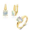 Shinning 100% Natural Opal Jewelry Set Earrings Ring Real Gemstone Oval 7*9mm 925 Sterling Silver Exquisite Jewelry Gift for Women