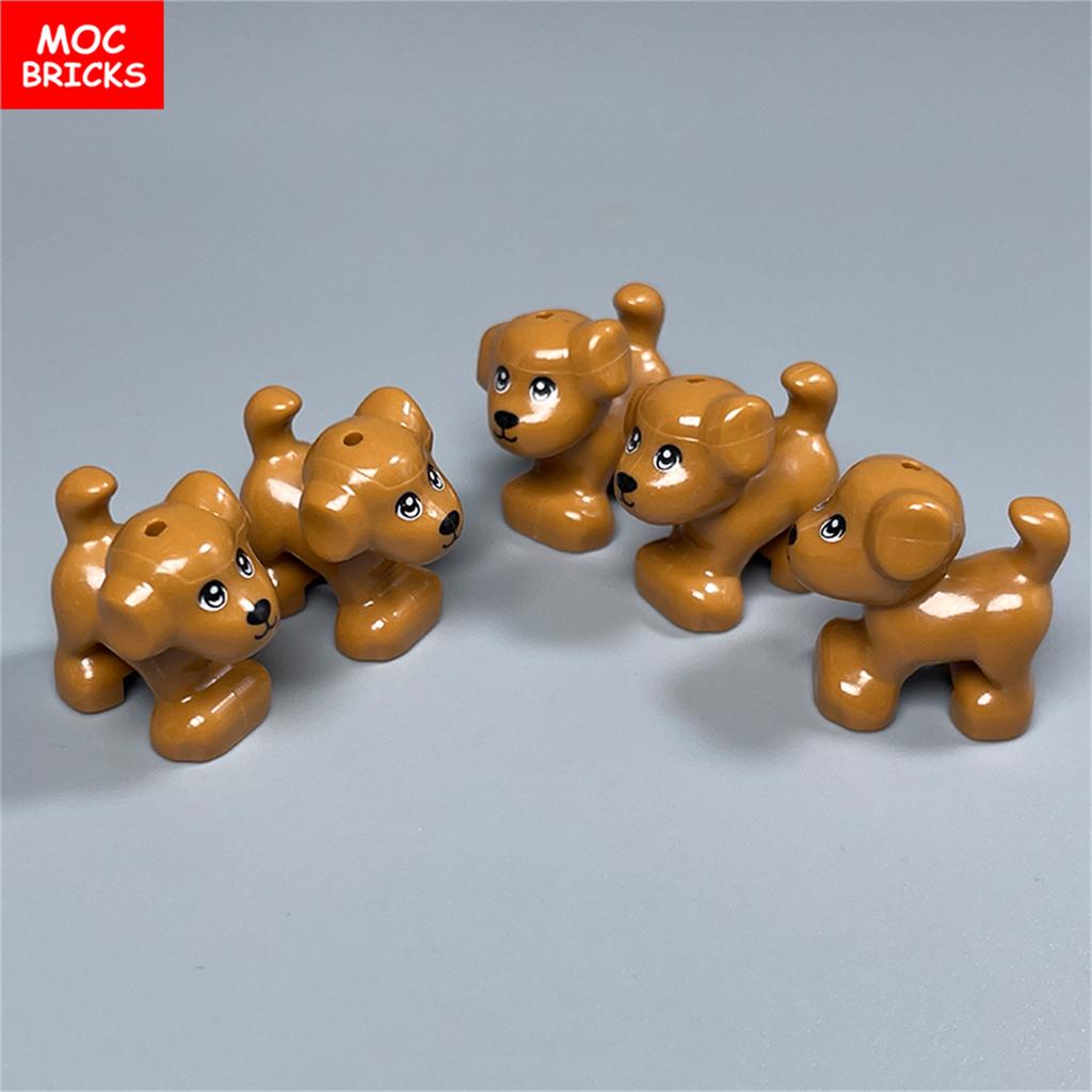 MOC Кубики Серия Маленькие Собаки Французский Бульдог Хаски Пудель Будка Собранные Строительные Блоки Детские Игрушки Пластиковая Кукла