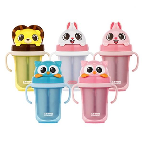 Двойная соломенная чашка Edison Friends с защитой от проливания, 2 шт., 300 мл, Lion Hyan, 1 шт.