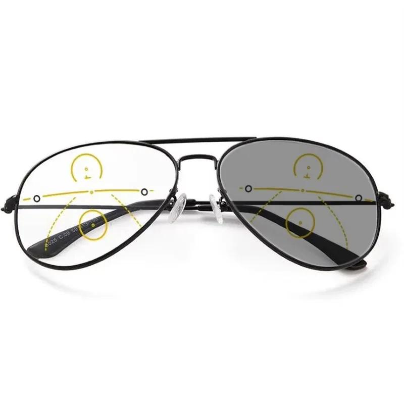 Унисекс Фотохромные Мультифокальные Очки для Пресбиопии Большая Рама Ультралегкие Блокирующие Синий Свет Очки для Чтения TO +4 0