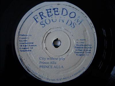 12-дюймовая пластинка PRINCE ALLA - Город без жалости NONE Freedom Sounds Jamaica Регги, Ска и Даб Б/У