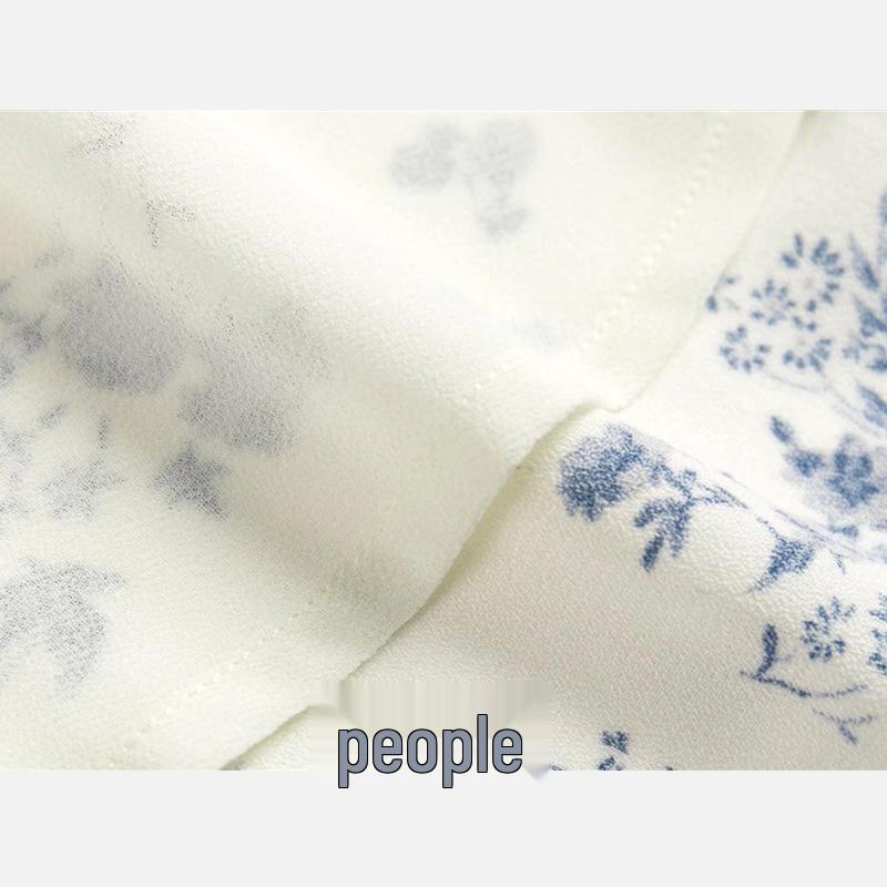 YPFF Summer French-Style Petite High Waist Floral Camisole Dress with Tie Shoulders