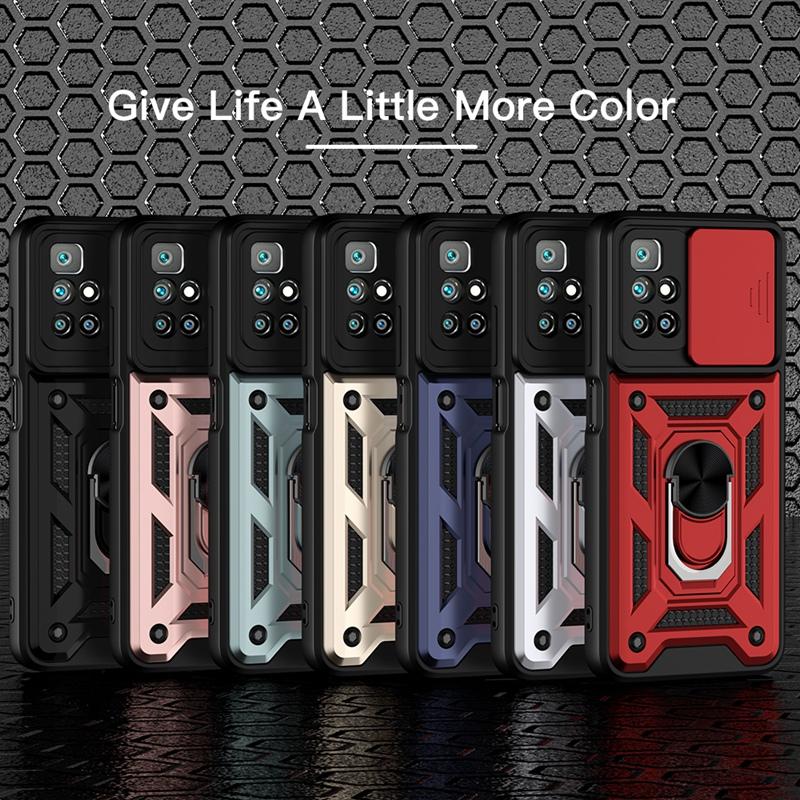 Heavy Duty Shockproof Case for iPhone/Samsung/Huawei/Xiaomi/OPPO/Vivo Push Pull Camera Protection Phone Cover