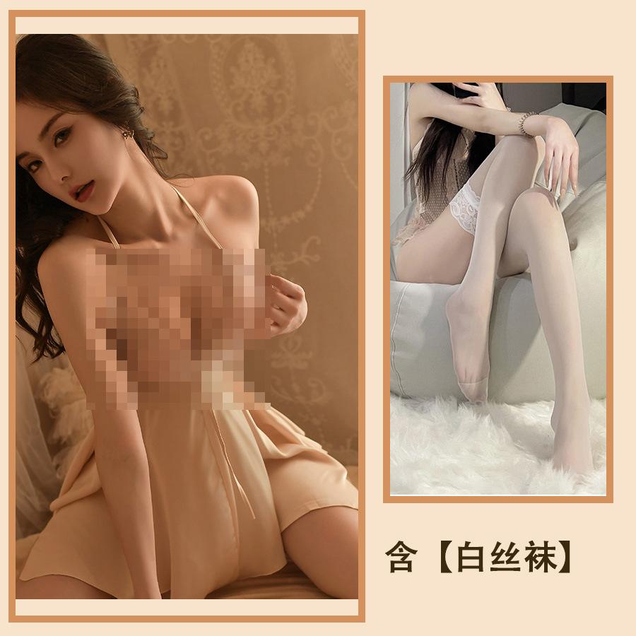 Сексуальное нижнее белье Gathers Butterfly Ночная рубашка Lolita Домашняя одежда Атласная сексуальная чистая пижама плюс комплект накладок на грудь