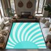 Stylish Blue Stripes Doormat Modern Abstract Area Rug Non Slip Floor Mat Indoor Outdoor Decor Home Accent Rug Geometric Pattern
