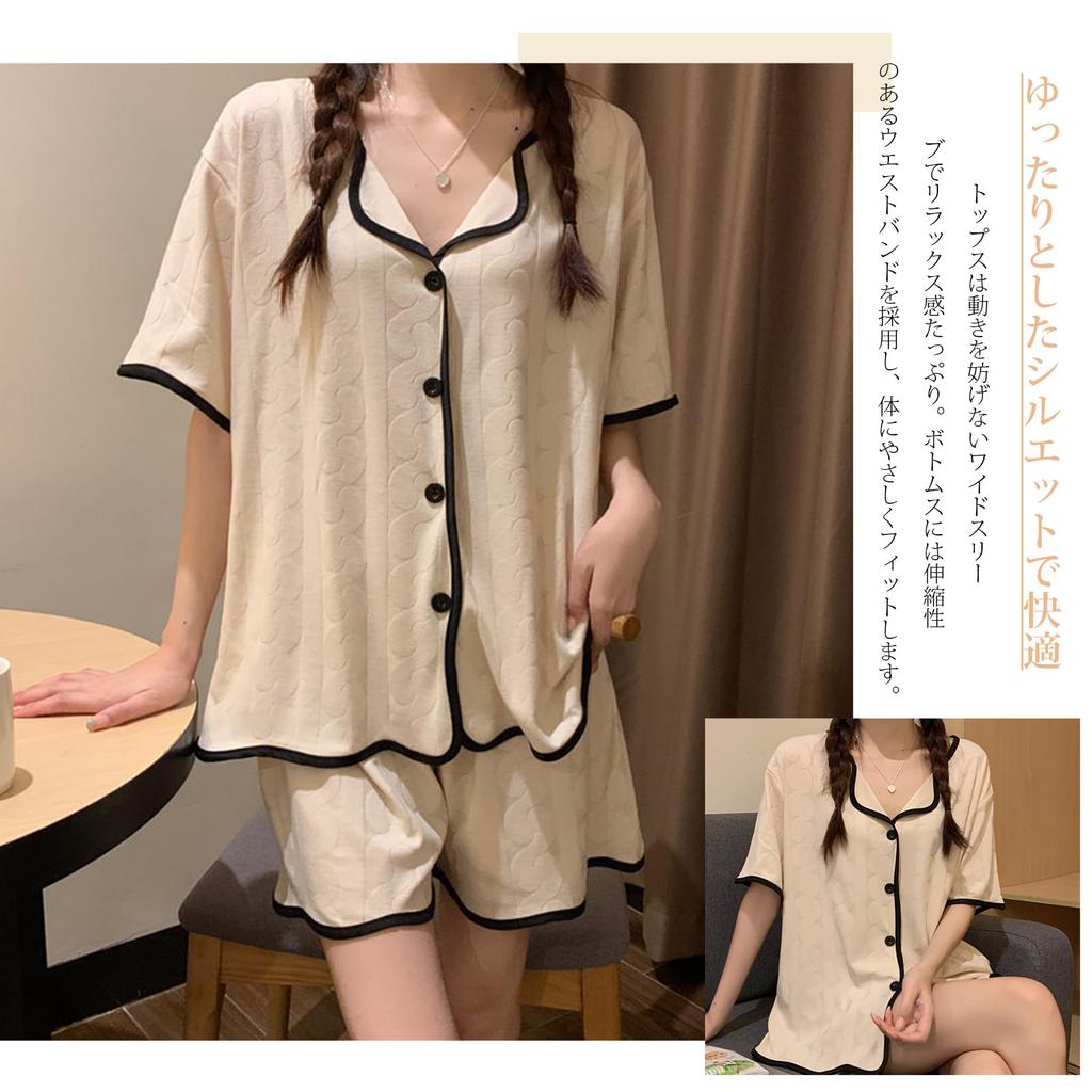 YunXiozy Звездные пижамные шорты Легкий в горошек Открытый женский комплект, Домашняя одежда, Рукава, Ткань, Передняя часть, Удобный, Влагоотводящий, Дышащий,