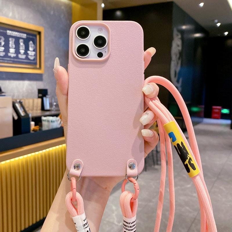 Модный мягкий чехол-ремешок из ТПУ с ремешком для iPhone 16 Pro Max 15 Plus 14 Pro 13 12 11, простой ремешок, противоударный матовый тонкий чехол для телефона