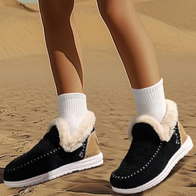 Мода 2024 Осень/Зима Модные Новые Женские Удобные Цветные Блокированные Теплые Короткие Зимние Сапоги