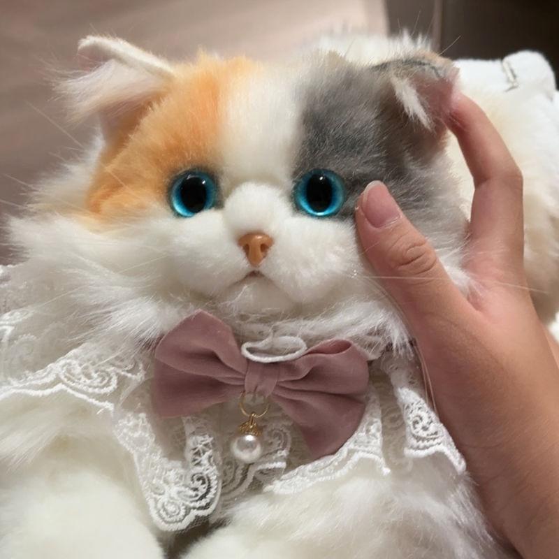 Новый Супер Реалистичный Рюкзак с Тремя Цветами и Кошкой, Полностью Ручная Работа, Милая Плюшевая Кукла Кошка, Сумка для Покупок, Дорожная Сумка для Хранения, Косметичка, Подарок