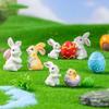Resin Miniature Knickknacks Multicolor Cartoon Buuny Statue  Festival Supplies