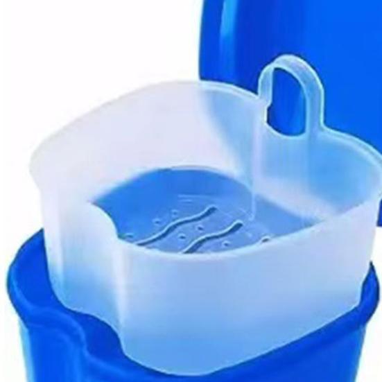 Коробка для брекетов с двухсторонней щеткой для чистки, переносная коробка для фиксаторов с корзиной для слива, дорожный футляр для ванночки для зубных протезов, держатель для контейнера для выравнивателя