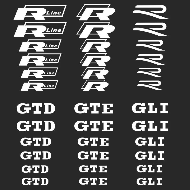 New 1set Car Brake Caliper Sticker Heat Resistant Decal For Volkswagen Tiguan Bora POLO PASSAT CC Touran GOLF Jetta Arteon