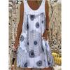 Women's Fashion Summer Spring Print Sleeveless U-Neck Casual Dresses