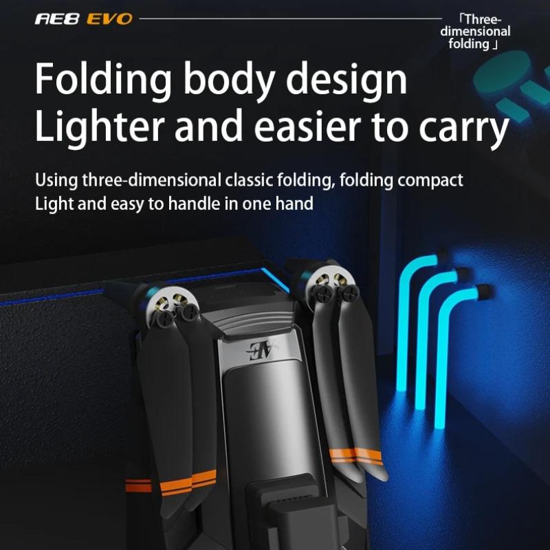 AE8 EVO GPS Drone 8K Professional HD Three Camera with Screen 5G WIFI 360°Obstacle Avoidance Brushless Rc Quadcopter FPV 5G WIFI Transmission UAV