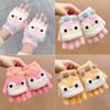 Children Five Finger Gloves Winter Boy Thickened Half Finger Mittens Girl Kid Knitted Mitten Winter Cartoon Warm Flip Gloves