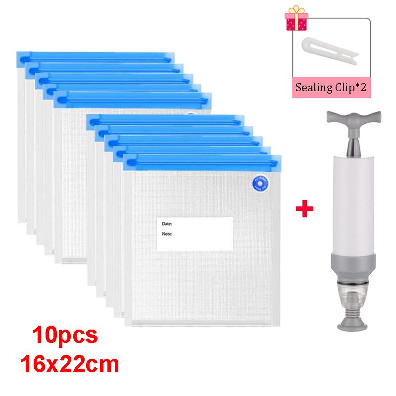 Многоразовые вакуумные пакеты для хранения продуктов питания с застежкой-молнией, набор электрических ручных вакуумных упаковщиков, насос для вакуумирования, пакет с ручным насосом для вакуумирования