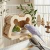 Splash-proof Bird Feeding Station Large Capacity Bird Perch Play Toy Food Dispensers  Aviary Use