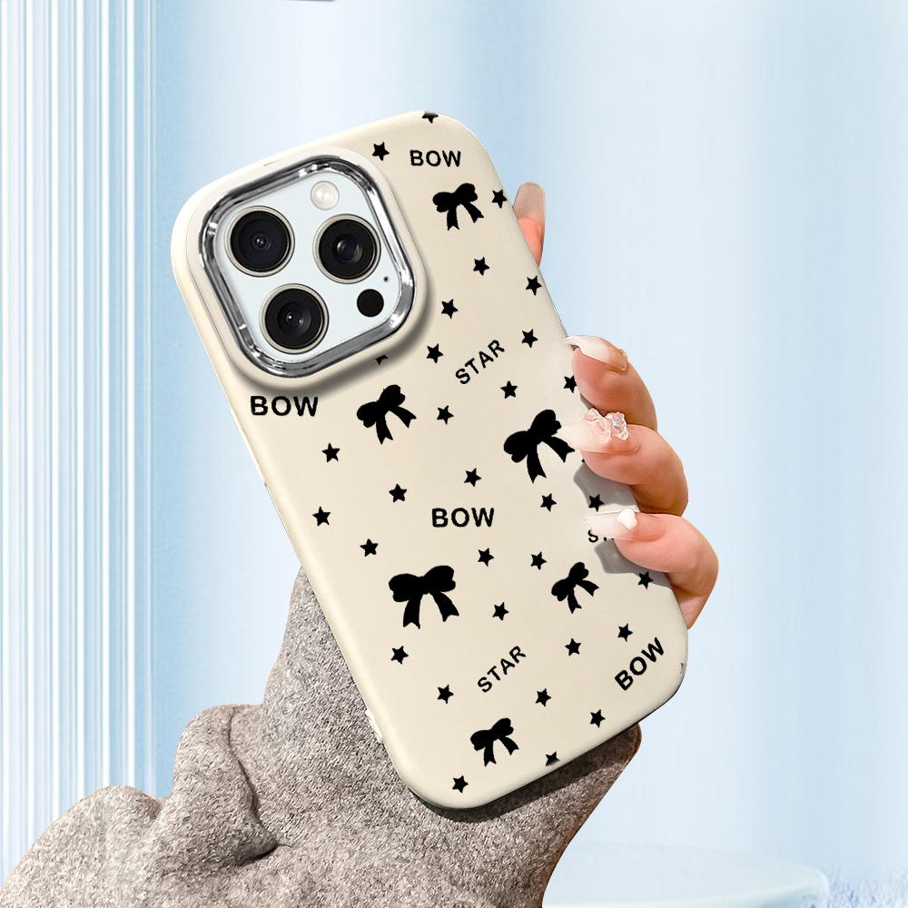 For Samsung A16 A15 A14 A13 S24 S23 Redmi 13C Note 13 12 11 Pro iPhone 16 15 Bowknot Star Design Soft Silicone Candy Color Phone Case