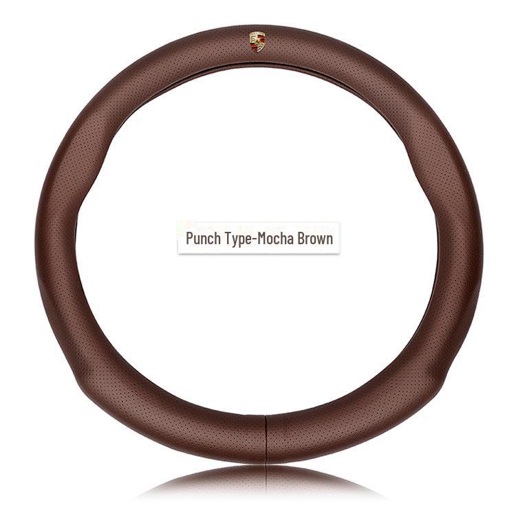 Leather Steering Wheel Cover for Dongfeng Qichen D50/R50/Chenfeng R50X/R30/T70M50V, All-Season Use