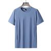 Men's Summer Casual T-Shirt Quick-drying Breathable Sports Short-Sleeve Elasticity Plus Size Loose T-Shirt Solid Color Round Neck Comfortable Tee