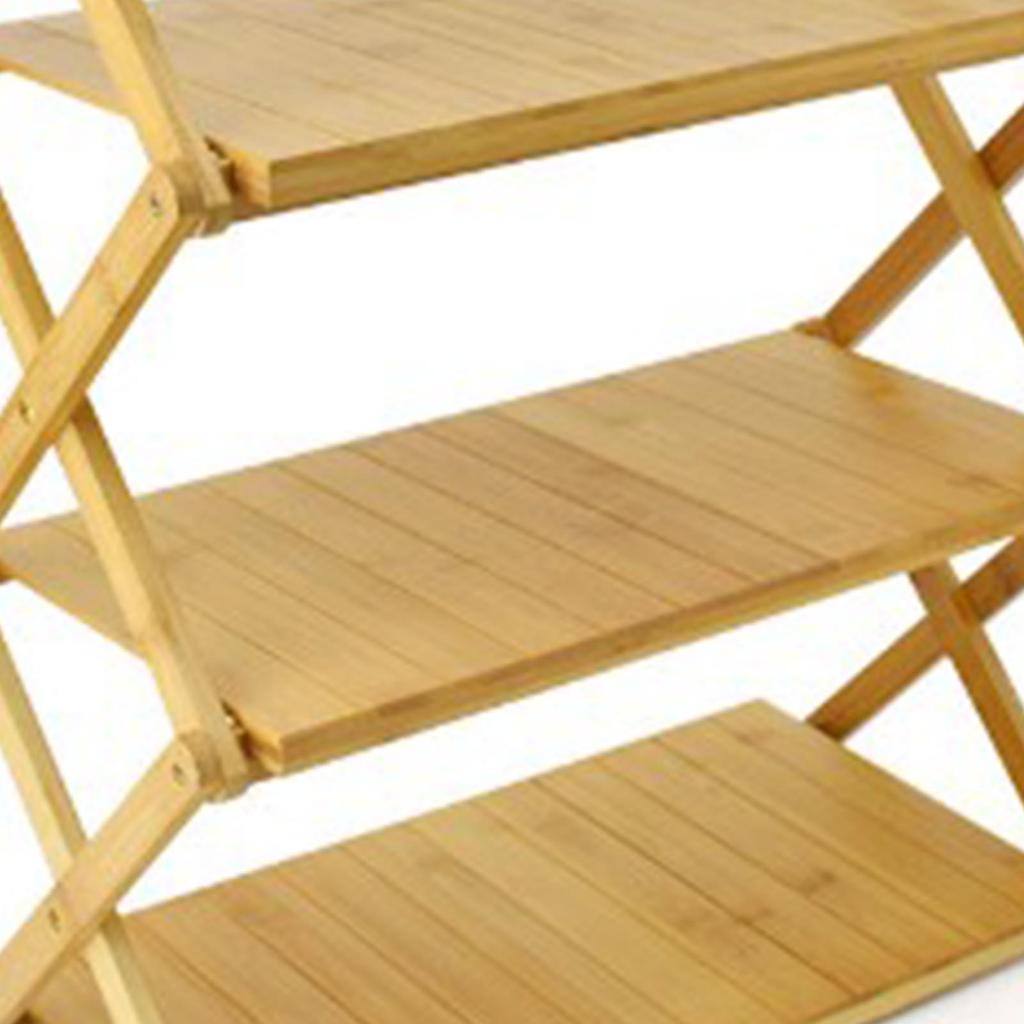 Деревянная складная полка, многослойная, экономящая пространство, мощная, несущая переносная стойка для хранения