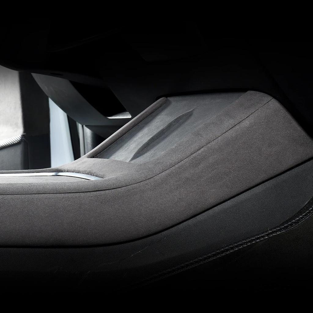LUCKEASY For Tesla Model 3 Interior Supplies Door Armrest Central Control Instrument Suede Suede Anti-Dirty Pad For Car
