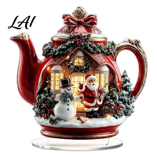Transparent Acrylic Snow Hut Christmas Table Decoration Double-sided Winter Village/Candle/Teapot House Ornament Holiday Gift Ideas with Stable Base