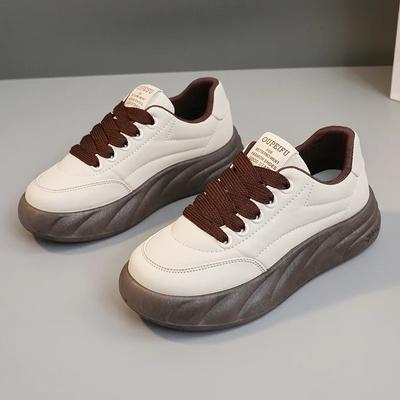 Женские туфли на платформе корейской версии Shell Shoes Женские простые однотонные белые туфли для студентов Повседневные кроссовки Обувь для бега