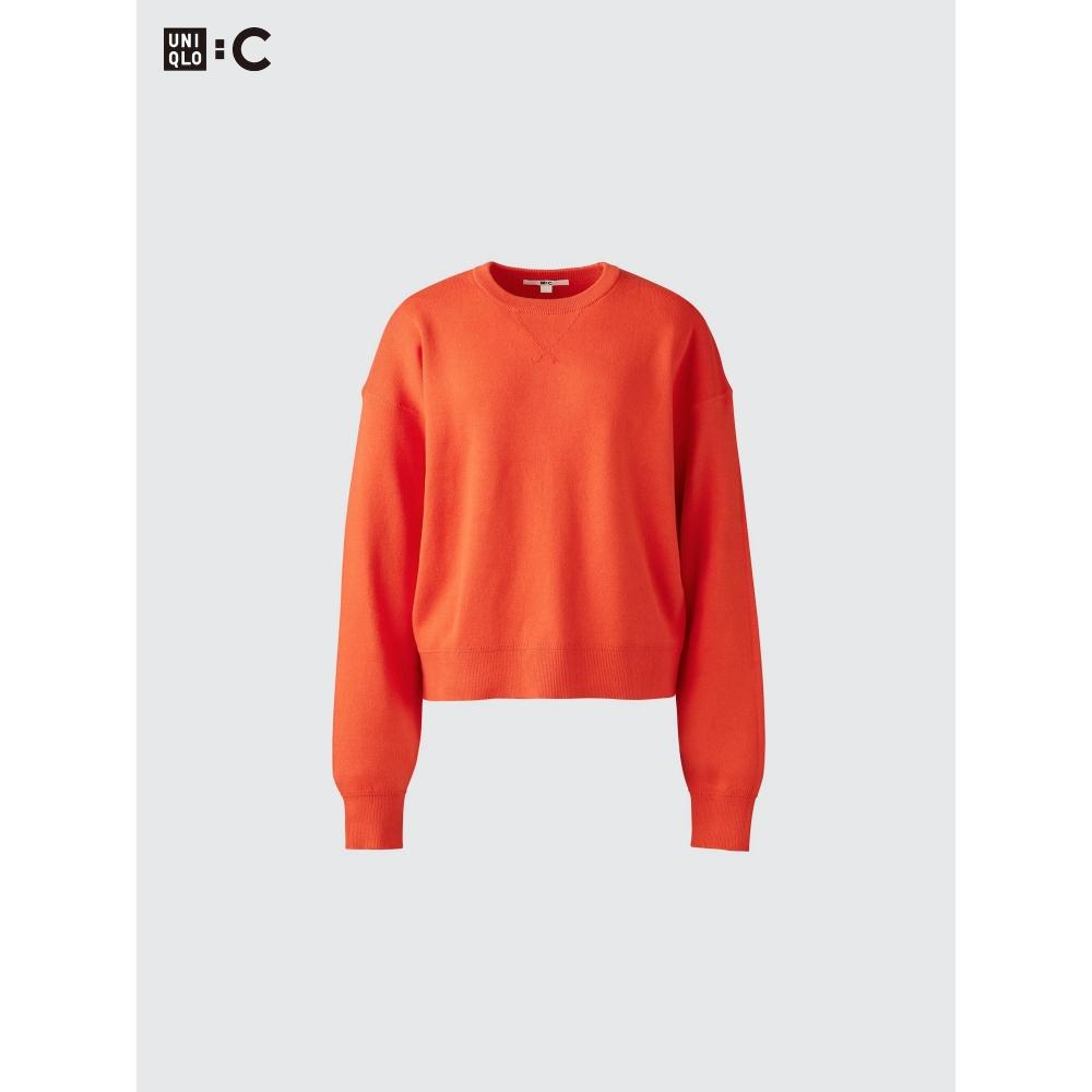 Uniqlo Японский гладкий хлопковый свитер с круглым вырезом