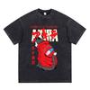 Akira Anime Tshirt Men Vintage Washed Black Oversized Streetwear Cotton Short Sleeve Graphic Tees Unisex Tops