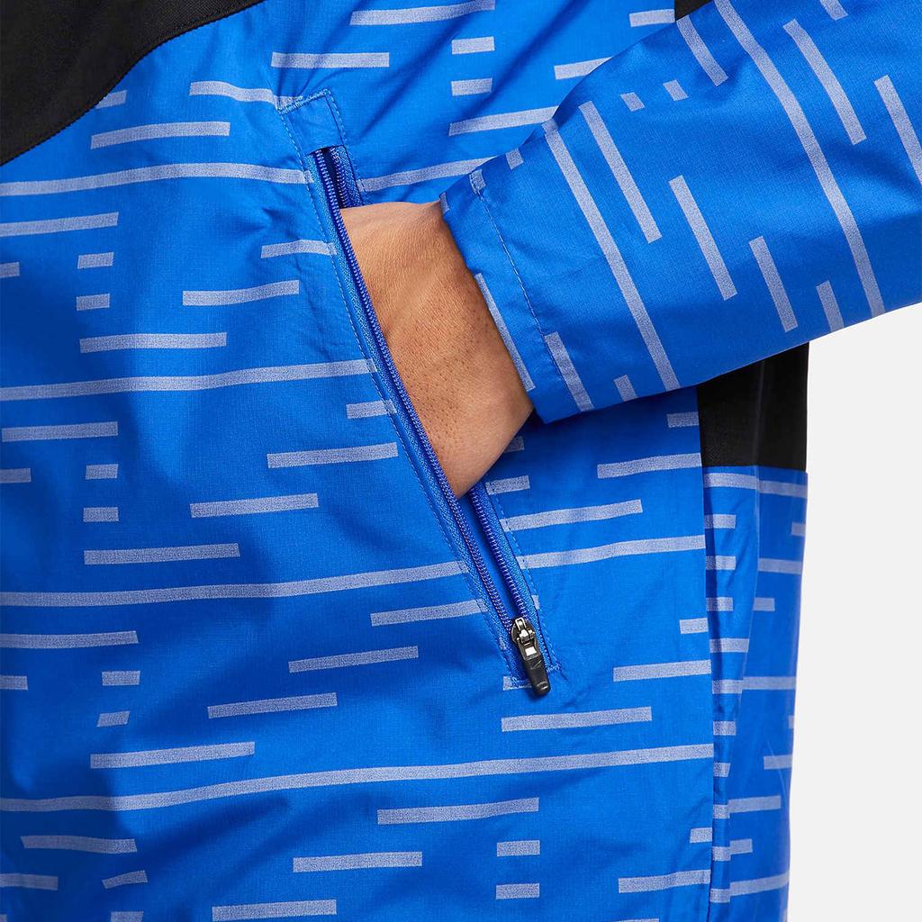 Nike Куртка для бега унисекс Therma-Fit Miler Repel Run Division с капюшоном и молнией, с логотипом, черная/синяя DD6103-011