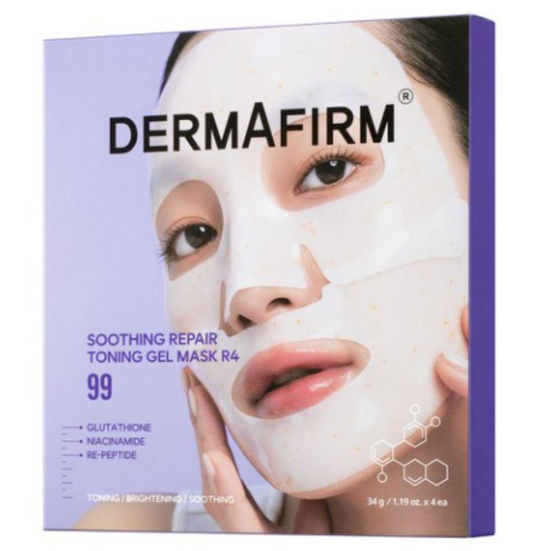DERMAFIRM Успокаивающая восстанавливающая тонизирующая гелевая маска R4 Успокаивающая увлажняющая тканевая маска Набор 4 шт.