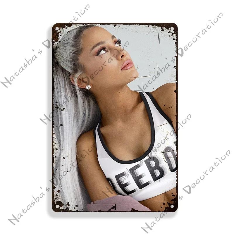 Ариана Гранде Металлические Знаки Музыка Винтажный Плакат Ржавый Ретро Плакат Дом Мужская Берлога Гараж Клуб Промышленный Декор Металлическая Пластина