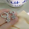 Diamond-inlaid Flower Ear Buckle Full Diamond Small Flower Earrings Temperament Super Fairy Light Luxury Earrings for Women New Style