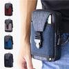 Men's Large Capacity Double Zipper Cell Phone Pocket Change Waist Bag with Belt Pocket