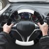 Пушистый чехол на руль Мягкий защитный чехол на руль автомобиля Для зимнего декора автомобиля 38 см / 14,96 дюйма Противоскользящий автомобильный