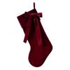 Рождественские носки Праздничные украшения Праздничный бархатный носок с бантом для рождественской елки Семейная вечеринка Подвеска на камин 25x48см