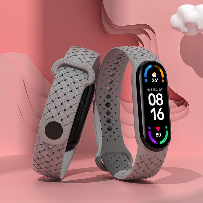 Браслет на запястье для Xiaomi Mi Band 7, сменный спортивный дышащий силиконовый плетеный ремешок Solo Loop Correa NFC Miband 6 5 4