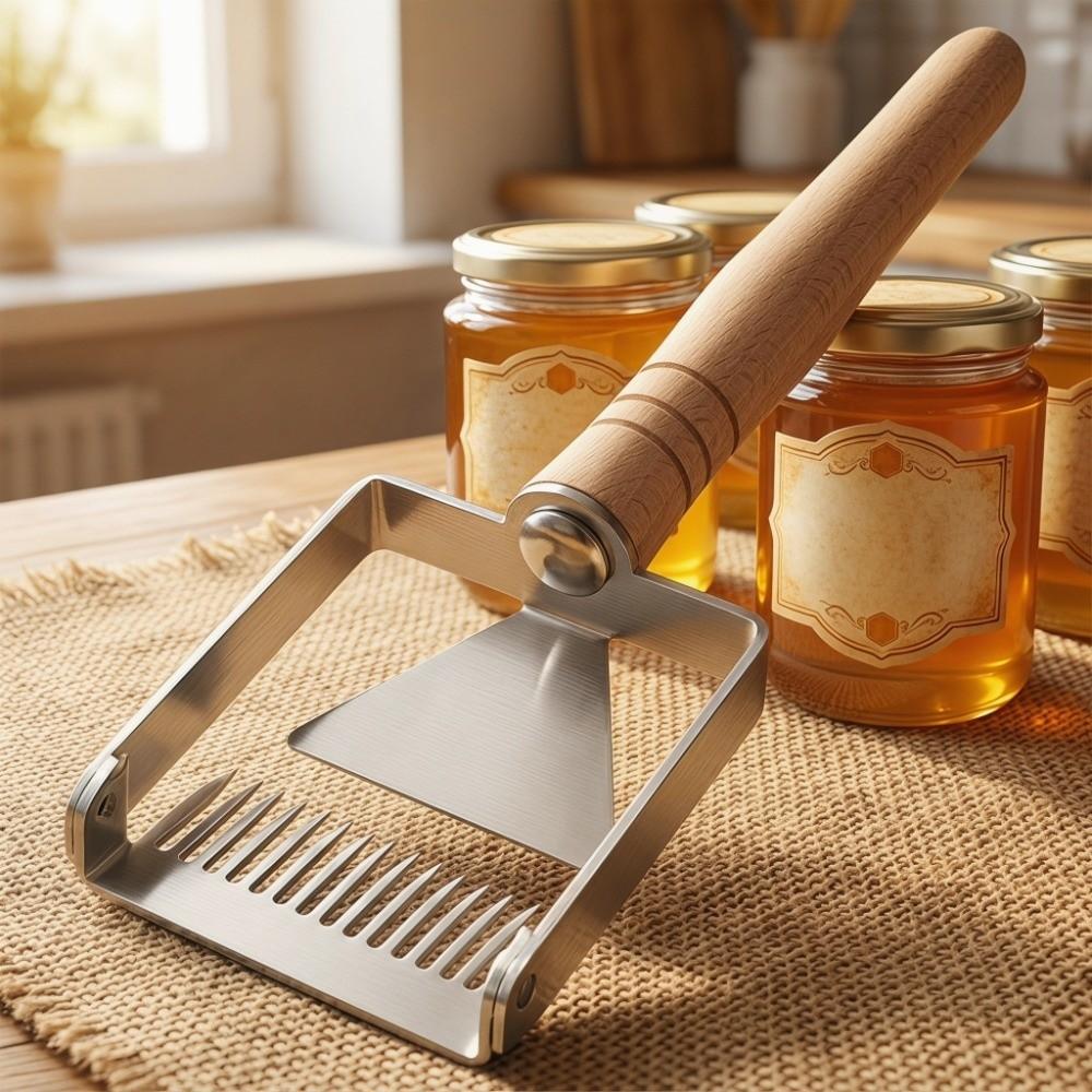 Stainless Steel Honey Uncapping Fork Silver Hive Scraper Tool Beekeeping Equipment