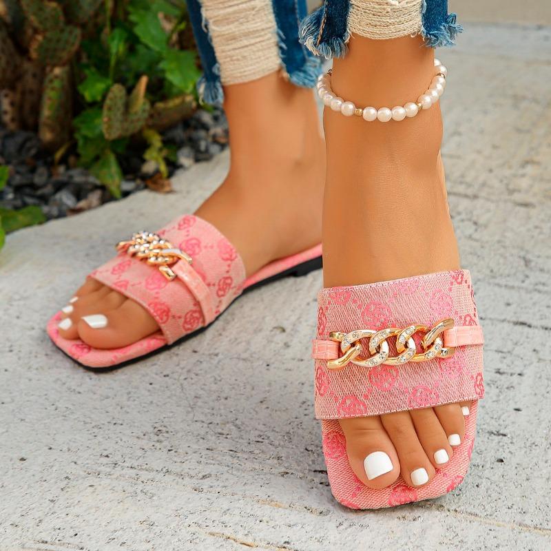 Мода 2024 года, новые летние женские тапочки, модные повседневные босоножки с открытым носком, туфли на плоской подошве, тапочки на низком каблуке, шлепанцы, женские, больших размеров