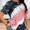 2025 Summer Popular Pretty Girls PLUS Size Tie-Dye T-Shirts Women Loose Comfortable Outdoor Micro-Stretch Casual T-Shirts