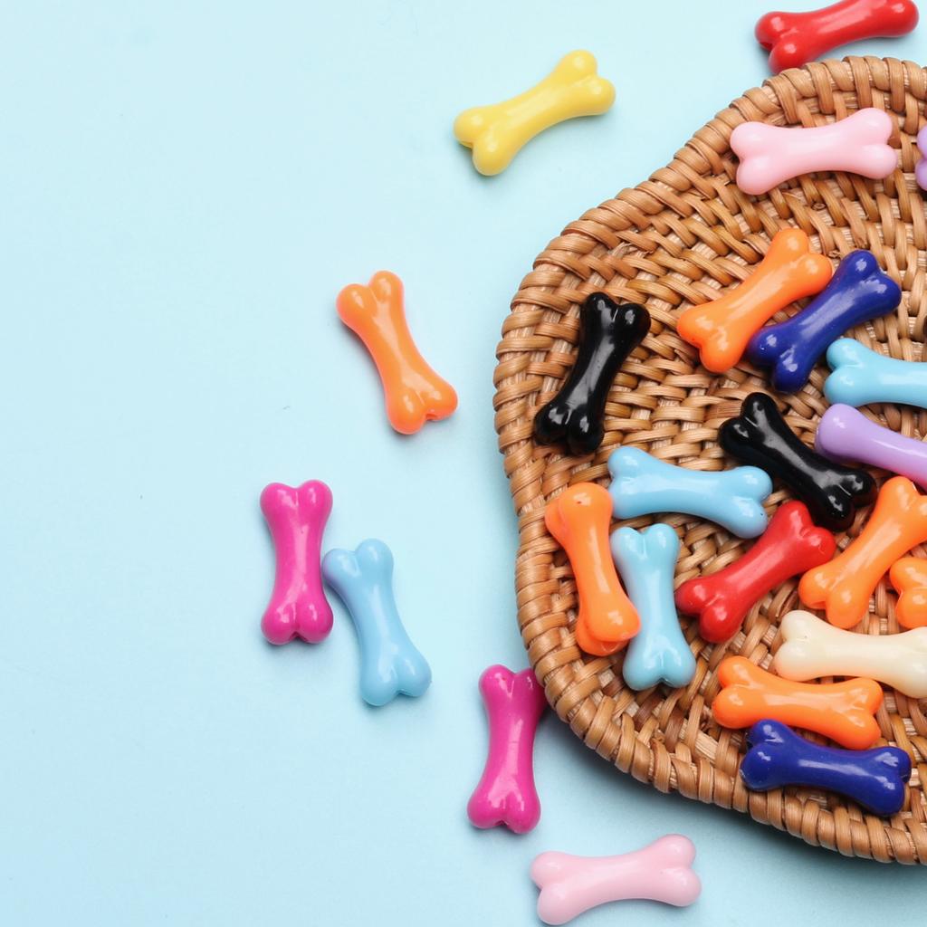 Colored bones 20Pcs Fashion Beads Acrylic bead Handmade Materials 8.6*20mm  Accessories